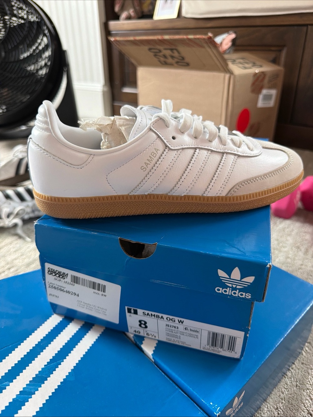 Adidas Samba OG White Grey Size 8 Brand New - Picture 1 of 7